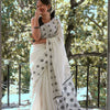 Bucolic Off White Cotton Silk Saree With Evocative Blouse Piece