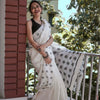 Bucolic Off White Cotton Silk Saree With Evocative Blouse Piece