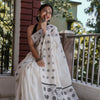 Bucolic Off White Cotton Silk Saree With Evocative Blouse Piece