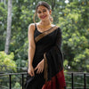 Fairytale Black Cotton Silk Saree With Mesmeric Blouse Piece