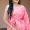 Supernal Pink Soft Silk Banarasi Saree With Alluring Blouse Piece