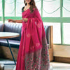 Attractive Dark Pink Soft Silk Saree With Wonderful Blouse Piece