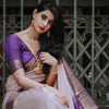 Flaunt Peach Soft Silk Saree With Intricate Blouse Piece