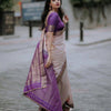 Flaunt Peach Soft Silk Saree With Intricate Blouse Piece