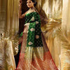 Skinny Dark Green Soft Silk Saree With Deserving Blouse Piece