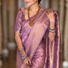 Murmurous Lavender Soft Silk Saree With Lassitude Blouse Piece