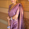 Murmurous Lavender Soft Silk Saree With Lassitude Blouse Piece