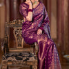 Artistic Purple Soft Silk Saree With Pulsating Blouse Piece