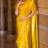 Impressive Yellow Soft Silk Saree With Chatoyant Blouse Piece