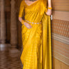 Impressive Yellow Soft Silk Saree With Chatoyant Blouse Piece