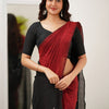 Staggering Red Cotton Silk Saree With Brood Blouse Piece
