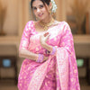 Glorious Baby Pink Soft Silk Saree With Opulent Blouse Piece