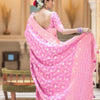 Glorious Baby Pink Soft Silk Saree With Opulent Blouse Piece