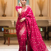 Glowing Dark Pink Soft Silk Saree With Gratifying Blouse Piece