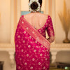 Glowing Dark Pink Soft Silk Saree With Gratifying Blouse Piece