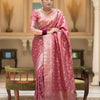 Amazing Pink Soft Silk Saree With Elegant Blouse Piece