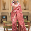 Amazing Pink Soft Silk Saree With Elegant Blouse Piece