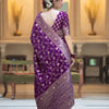 Adorning Purple Soft Silk Saree With Deserving Blouse Piece