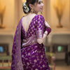 Adorning Purple Soft Silk Saree With Deserving Blouse Piece
