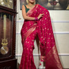 Gratifying Dark Pink Soft Silk Saree With Prominent Blouse Piece