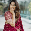 Gossamer Maroon Soft Silk Saree With Mellifluous Blouse Piece