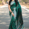 Petrichor Green Cotton Silk Saree With Woebegone Blouse Piece