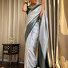 Engaging Grey Soft Silk Saree With Tempting Blouse Piece
