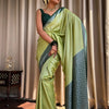 Devastating Pista Soft Silk Saree With Nemesis Blouse Piece