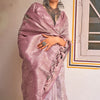 Glorious Lavender Digital Printed Cotton Silk Saree With Engaging Blouse Piece