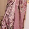 Glorious Lavender Digital Printed Cotton Silk Saree With Engaging Blouse Piece