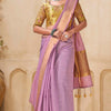 Invaluable Lavender Cotton Silk Saree With Bucolic Blouse Piece