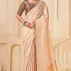 Opulent Beige Cotton Silk Saree With Propinquity Blouse Piece