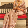Majesty Beige Digital Printed Soft Silk Saree With Engrossing Blouse Piece
