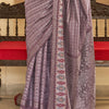 Eloquence Lavender Digital Printed Soft Silk Saree With Smashing Blouse Piece