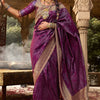 Stylish Purple Soft Banarasi Silk Saree With Winsome Blouse Piece