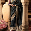 Inspiring Black Soft Banarasi Silk Saree With Refreshing Blouse Piece