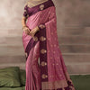 Ineffable Pink Banarasi Satin Silk Saree With Vibrant Blouse