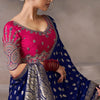 Denouement Navy Blue Banarasi Satin Silk Saree With Lissome Blouse