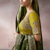 Classic Dark Green Banarasi Satin Silk Saree With Mesmeric Blouse