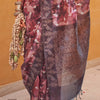 Tremendous Wine Digital Printed Cotton Silk Saree With Amazing Blouse Piece