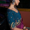 Devastating Purple Banarasi Satin Silk Saree With Embellished Blouse