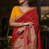 Majesty Red Banarasi Satin Silk Saree With Incomparable Blouse