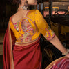 Majesty Red Banarasi Satin Silk Saree With Incomparable Blouse