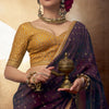 Beleaguer Purple Pure Viscose Crape Silk Saree With Traditional Blouse Piece