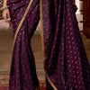 Beleaguer Purple Pure Viscose Crape Silk Saree With Traditional Blouse Piece