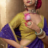 Incredible Violet Pure Viscose Crape Silk Saree With Petrichor Blouse Piece