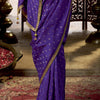 Incredible Violet Pure Viscose Crape Silk Saree With Petrichor Blouse Piece