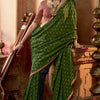 Devastating Dark Green Pure Viscose Crape Silk Saree With Adoring Blouse Piece