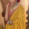 Girlish Yellow Pure Viscose Crape Silk Saree With Aplomb Blouse Piece
