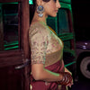 Delectable Maroon Soft Banarasi Silk Saree With Pretty Blouse Piece